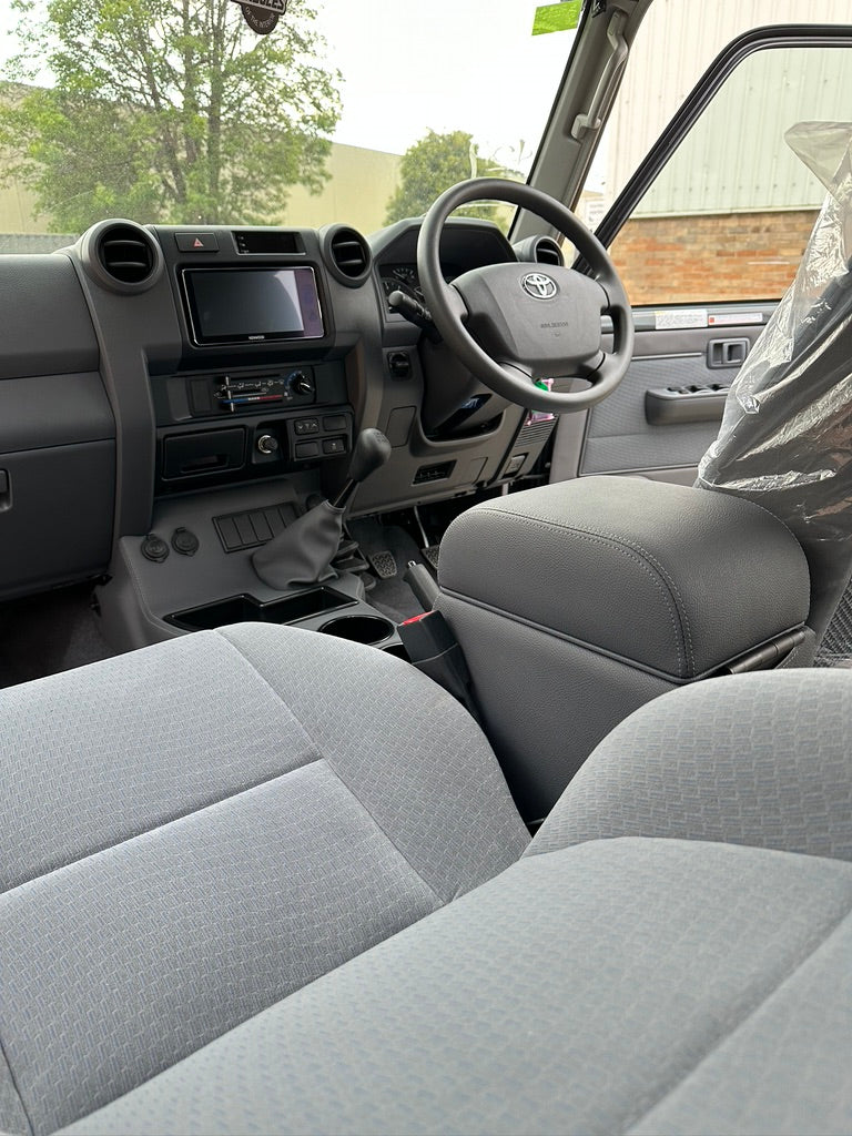 Original Full Length Floor Console with Charging Sockets and (5) Rocker Switch Panel | Steel Dash