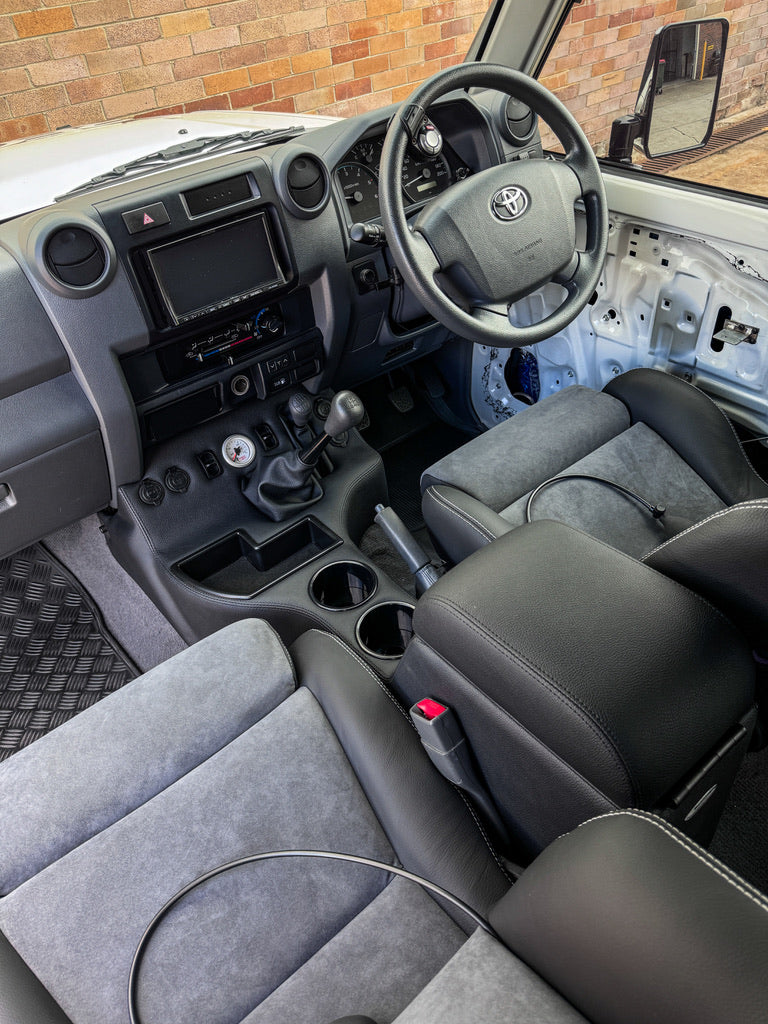 Premium Full Length Console with Charging Sockets & Airbag Man Provision