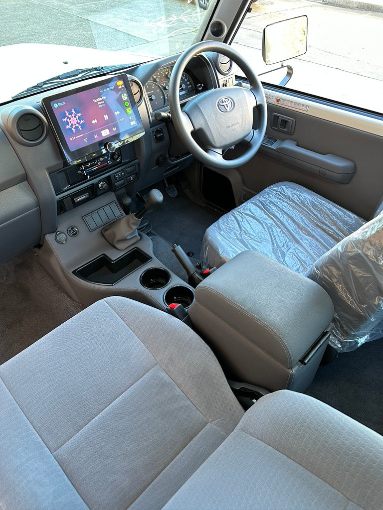 Original Full Length Floor Console with Charging Sockets and (5) Rocker Switch Panel | Steel Dash