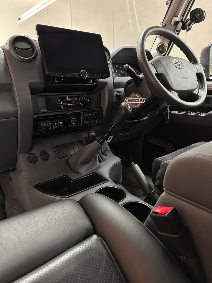 Premium Full Length Console with Charging Sockets & (5) Rocker Switch Panel