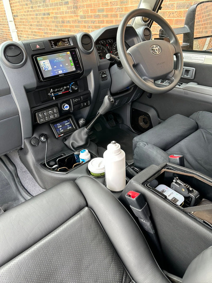 Original Full Length Floor Console with Charging Sockets and Scan Gauge III | TroopCarrier