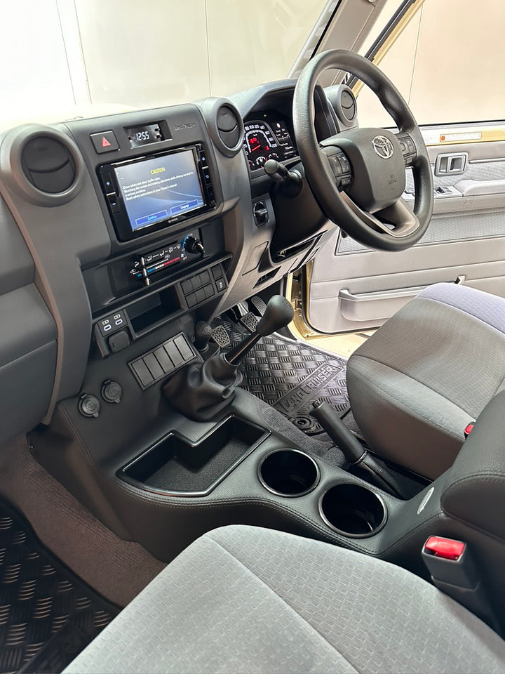 Original Full Length Floor Console with Charging Sockets and (5) Rocker Switch Panel | Steel Dash