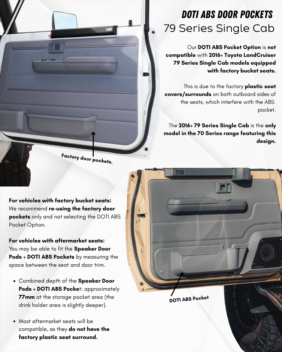 Front 3D Door Trims with Premium Speaker Door Pods