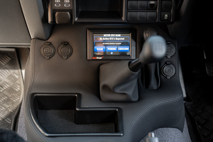 Premium Full Length Floor Console with Charging Sockets & Scan Gauge III