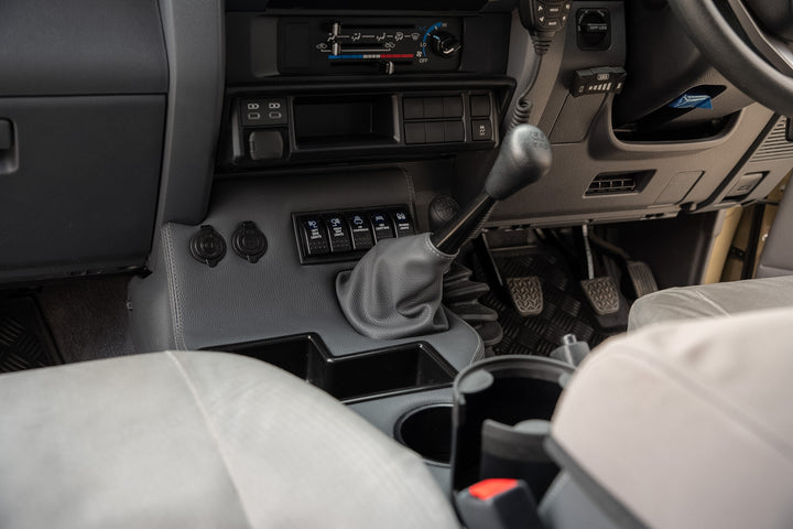 Original Full Length Floor Console with Charging Sockets and (5) Rocker Switch Panel | TroopCarrier