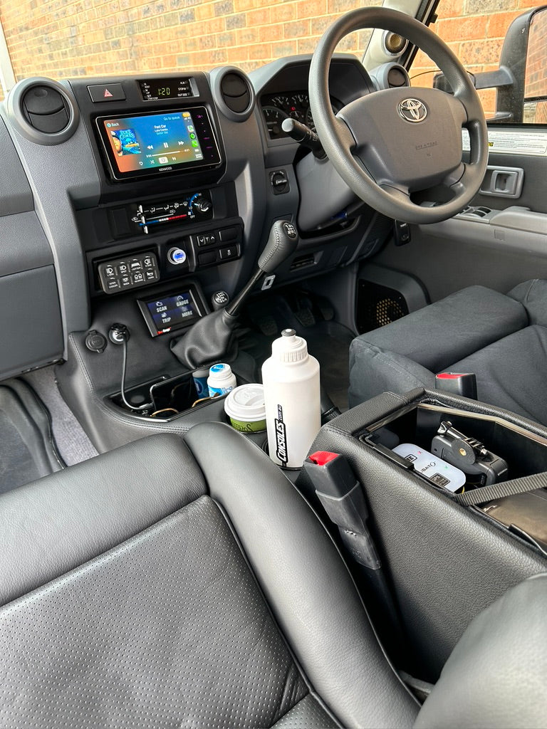 Original Full Length Floor Console with Charging Sockets and Scan Gauge III | TroopCarrier