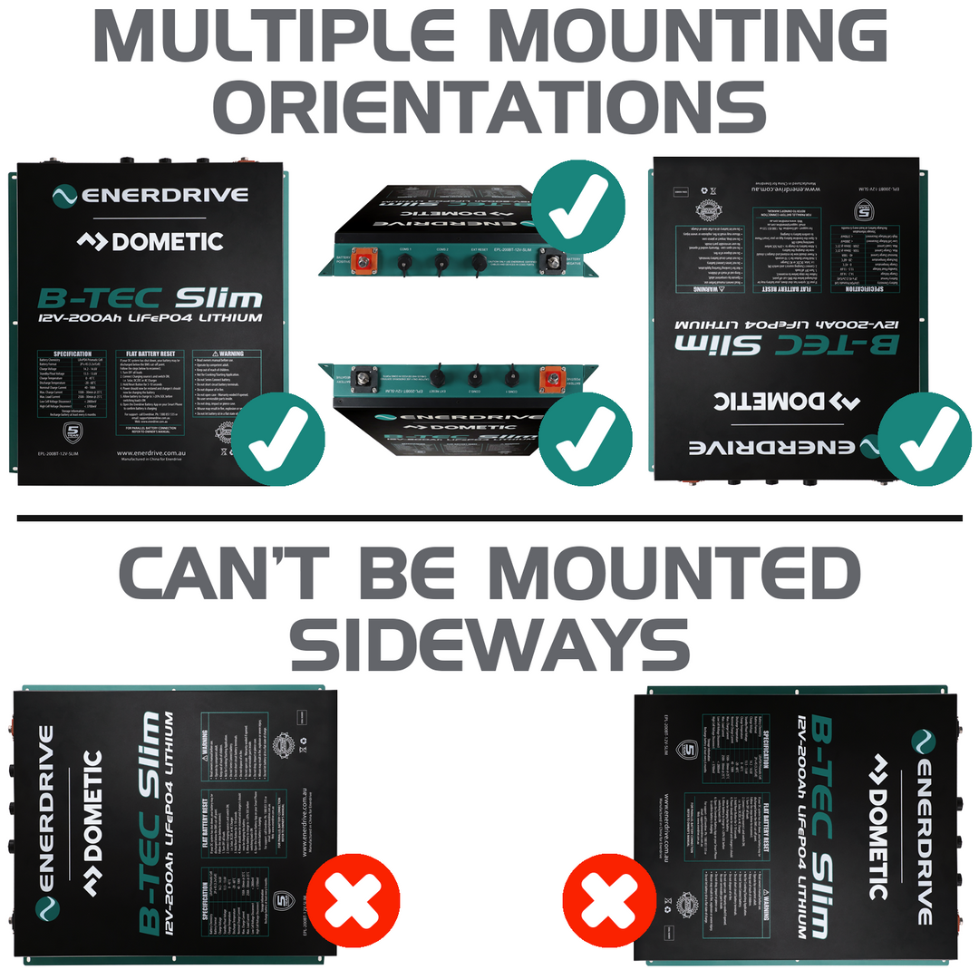 B‑TEC 12 V 200 Ah Slimline Lithium Battery