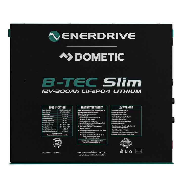 B‑TEC 12 V 300 Ah Slimline Lithium Battery