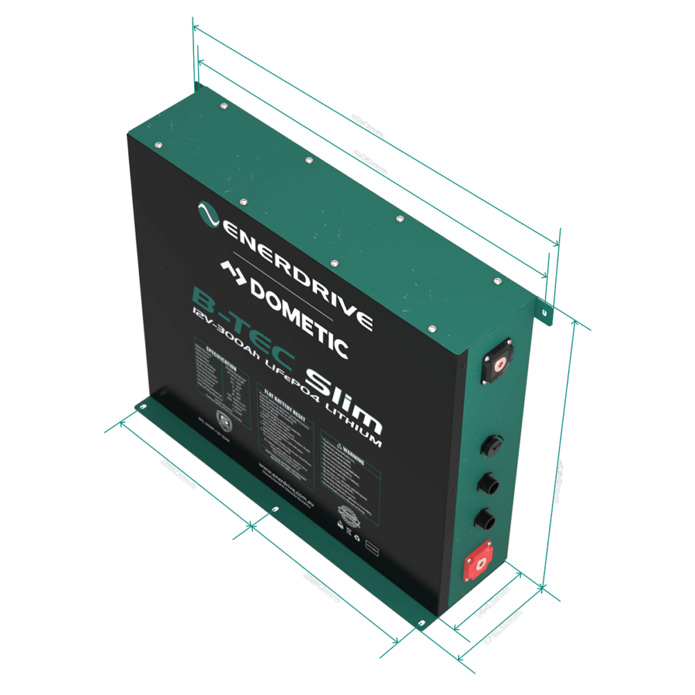 B‑TEC 12 V 300 Ah Slimline Lithium Battery