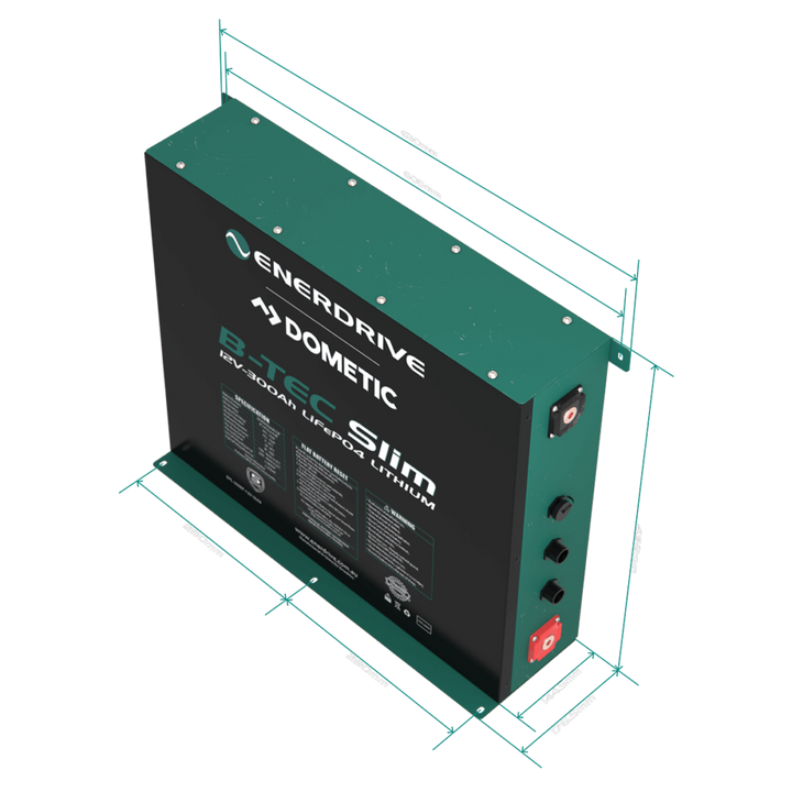 B‑TEC 12 V 300 Ah Slimline Lithium Battery