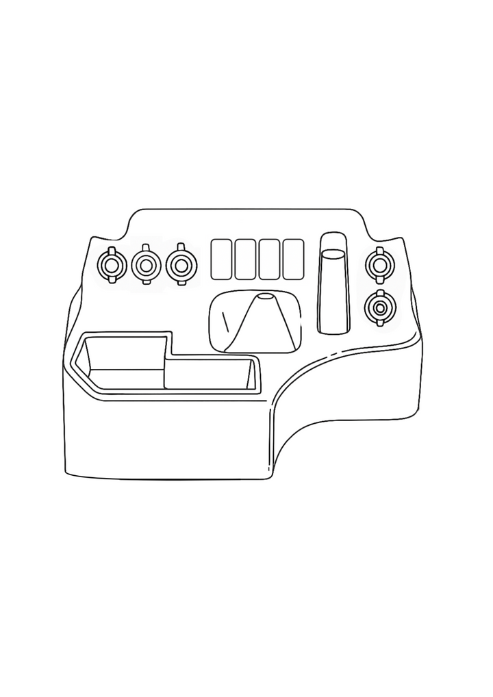 Premium Full Length Console with (3) Sockets and (4) Rocker Switch Panel