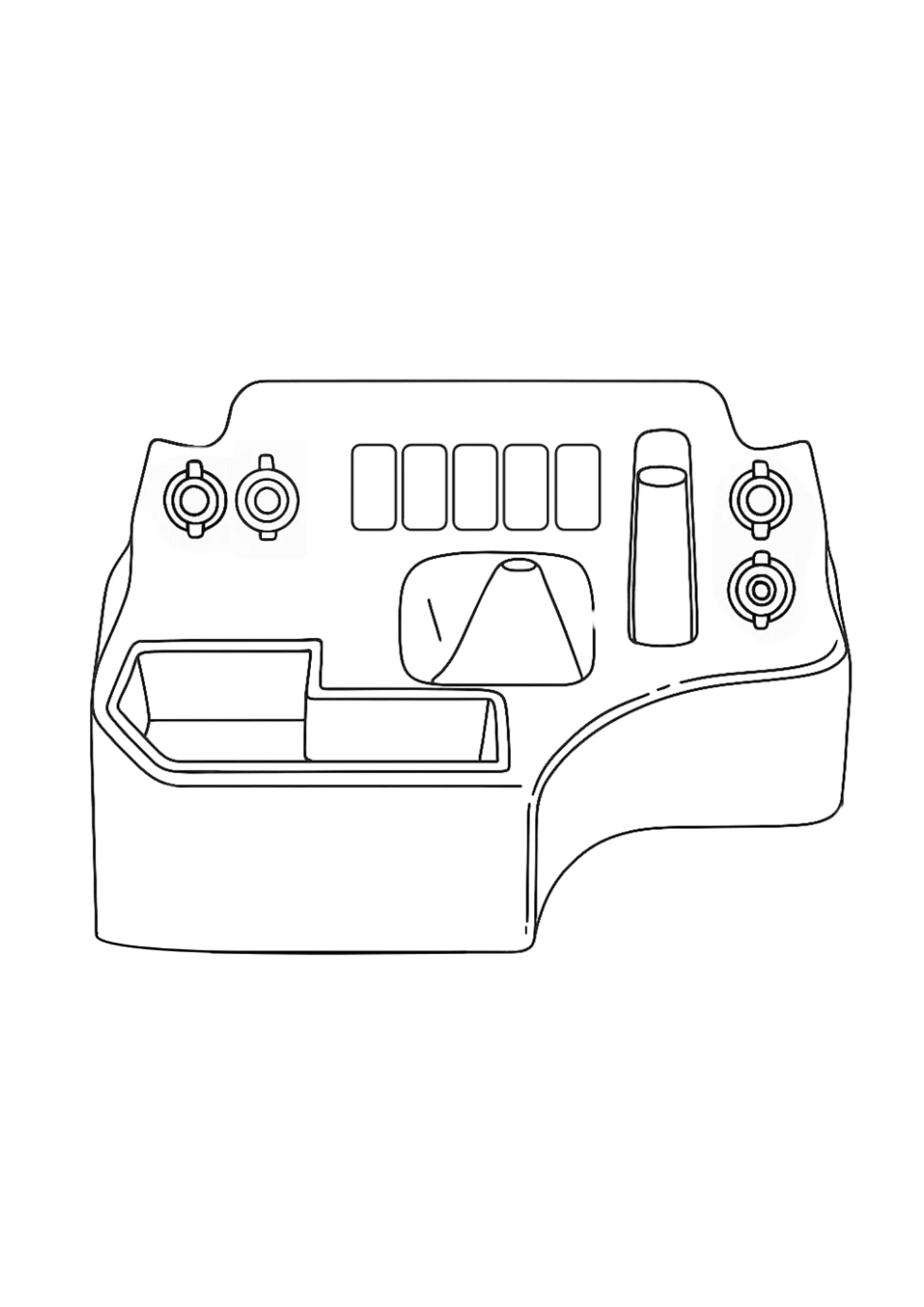 Premium Floor Console - Charging Sockets & (5) Rocker Switch Panel | TroopCarrier