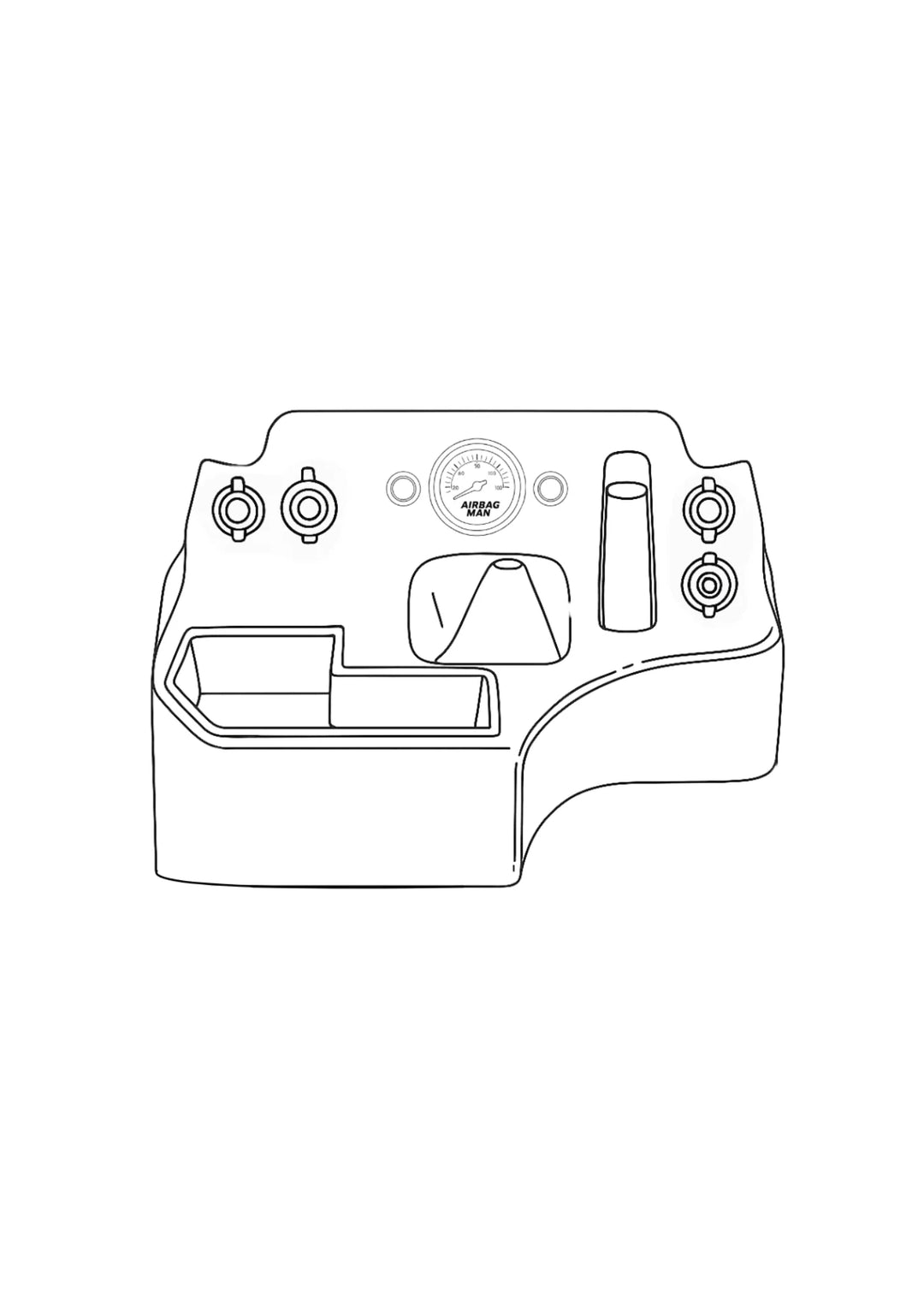 Premium Full Length Floor Console with Charging Sockets & Airbag Man Provision | TroopCarrier