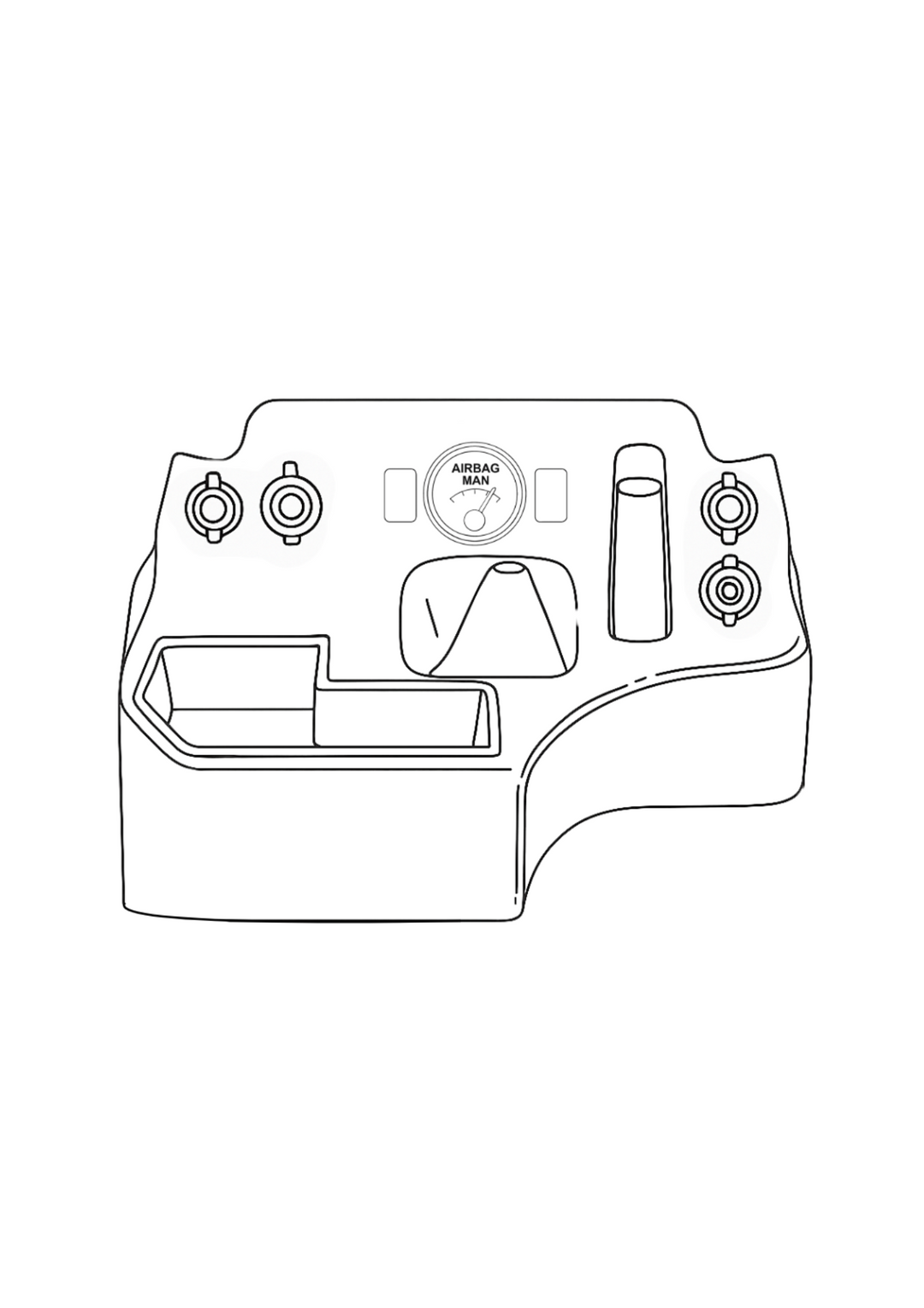 Premium Full Length Console with Charging Sockets & Airbag Man Provision