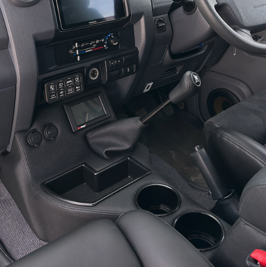 Original Full Length Floor Console with Charging Sockets and Scan Gauge III | TroopCarrier