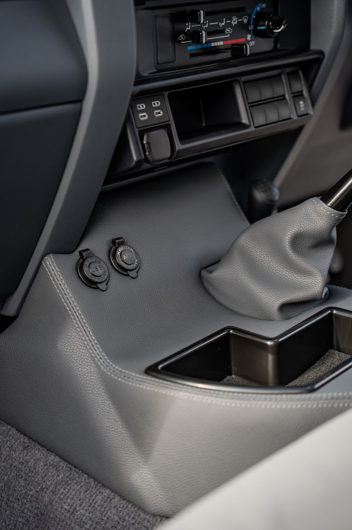 Original Full Length Floor Console With Charging Sockets | Steel Dash