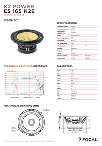 Focal K2 Power ES 165 K2E – 6.5" 2-Way Component Speakers