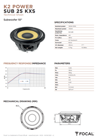Focal K2 Power SUB 25 KXS – 10" Shallow-Mount Subwoofer
