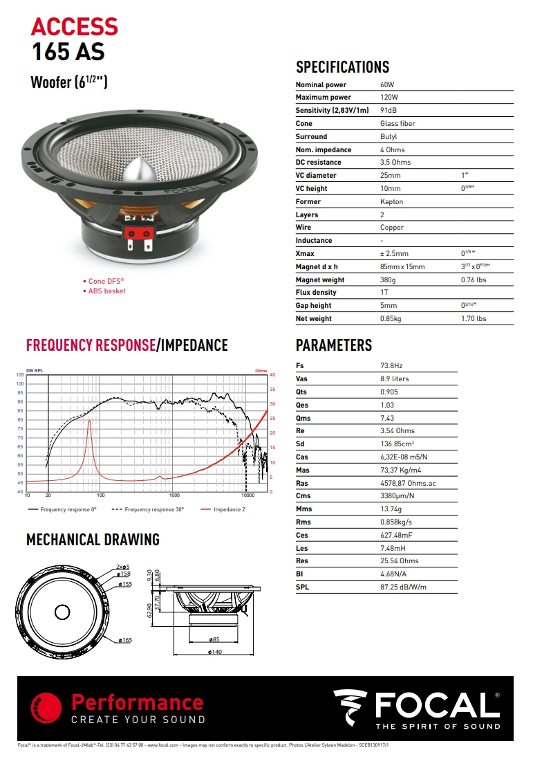 Focal Access 165 AS – 6.5" 2-Way Component Speakers