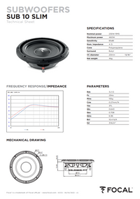 Focal SUB 10 SLIM – 10" Shallow-Mount Subwoofer