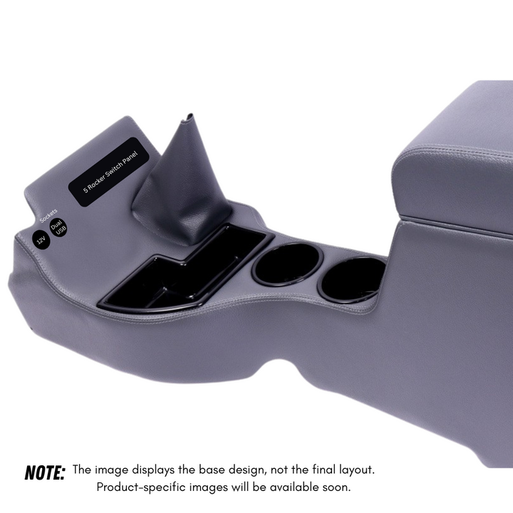 Original Full Length Floor Console with Charging Sockets and (5) Rocker Switch Panel | Steel Dash