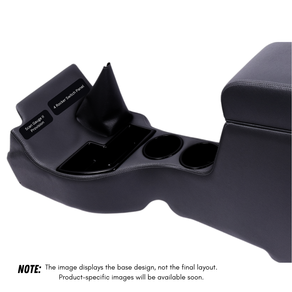 Original Full Length Floor Console with Scan Gauge II Provision & (4) Rocker Switch Panel