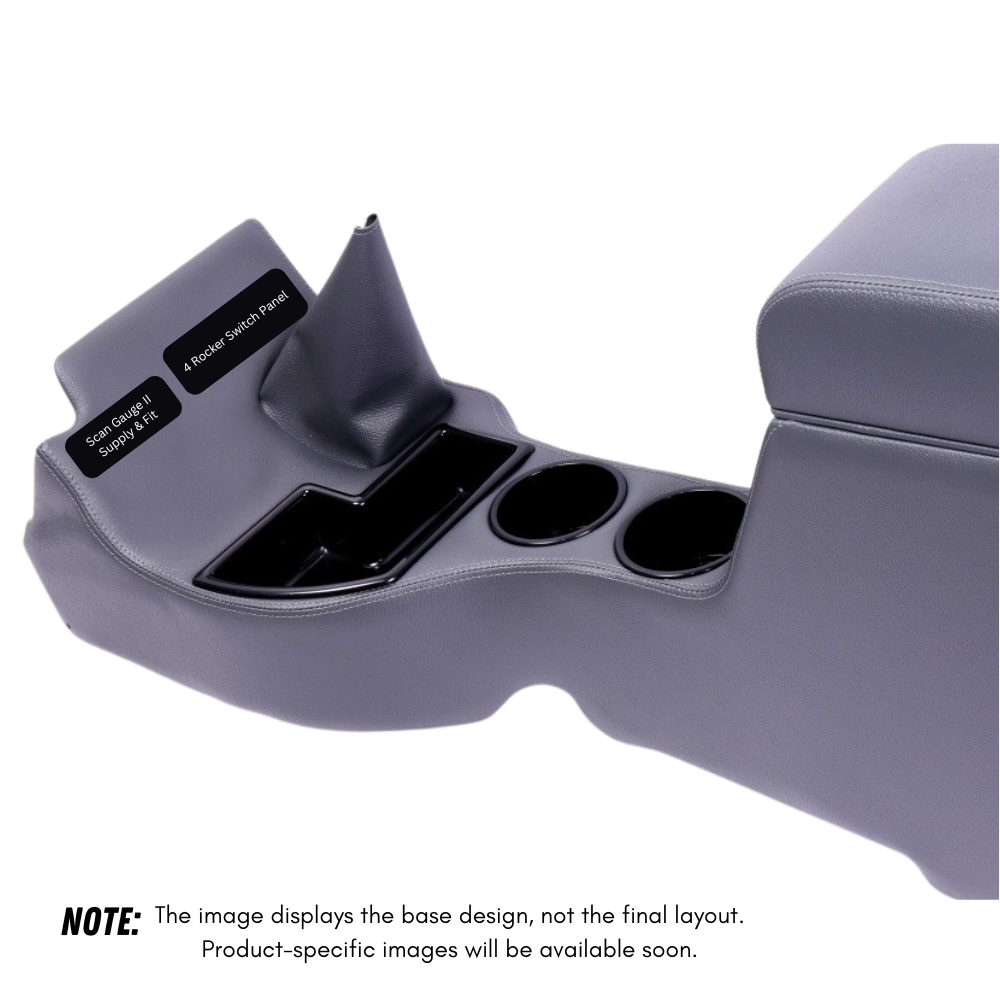 Original Full Length Floor Console with Scan Gauge II Provision & (4) Rocker Switch Panel